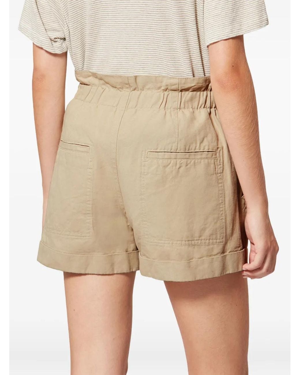 Isabel Marant Natural Cotton Linen Blend Shorts
