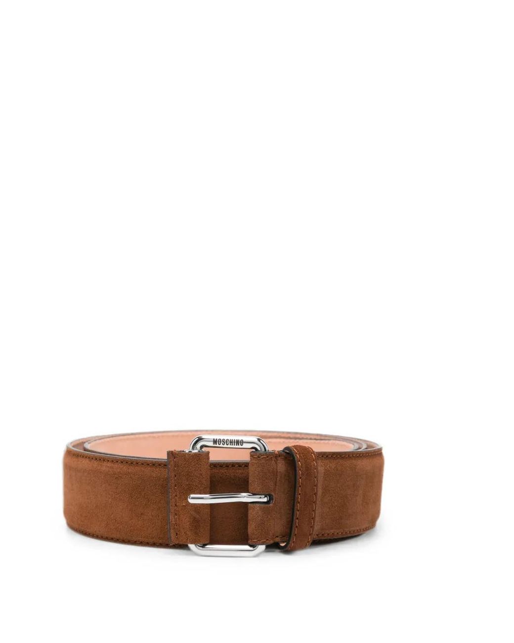 Moschino Brown Ceinture À Logo Gravé for men