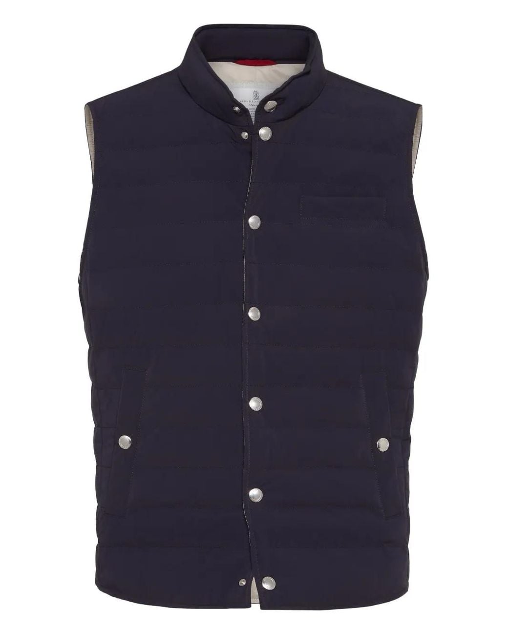 Brunello Cucinelli Bodywarmer Met Drukknoopsluiting in het Blue voor heren