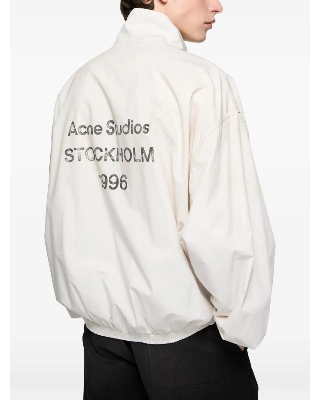 Chaqueta Con Cremallera Y Logo Acne de hombre de color White