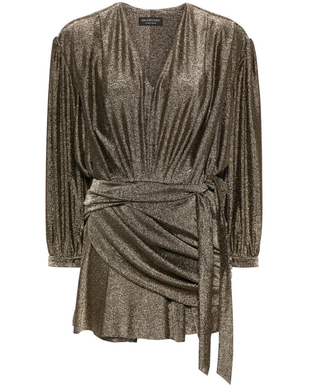 Balenciaga Gray Robe Courte Pailletée À Design Drapé