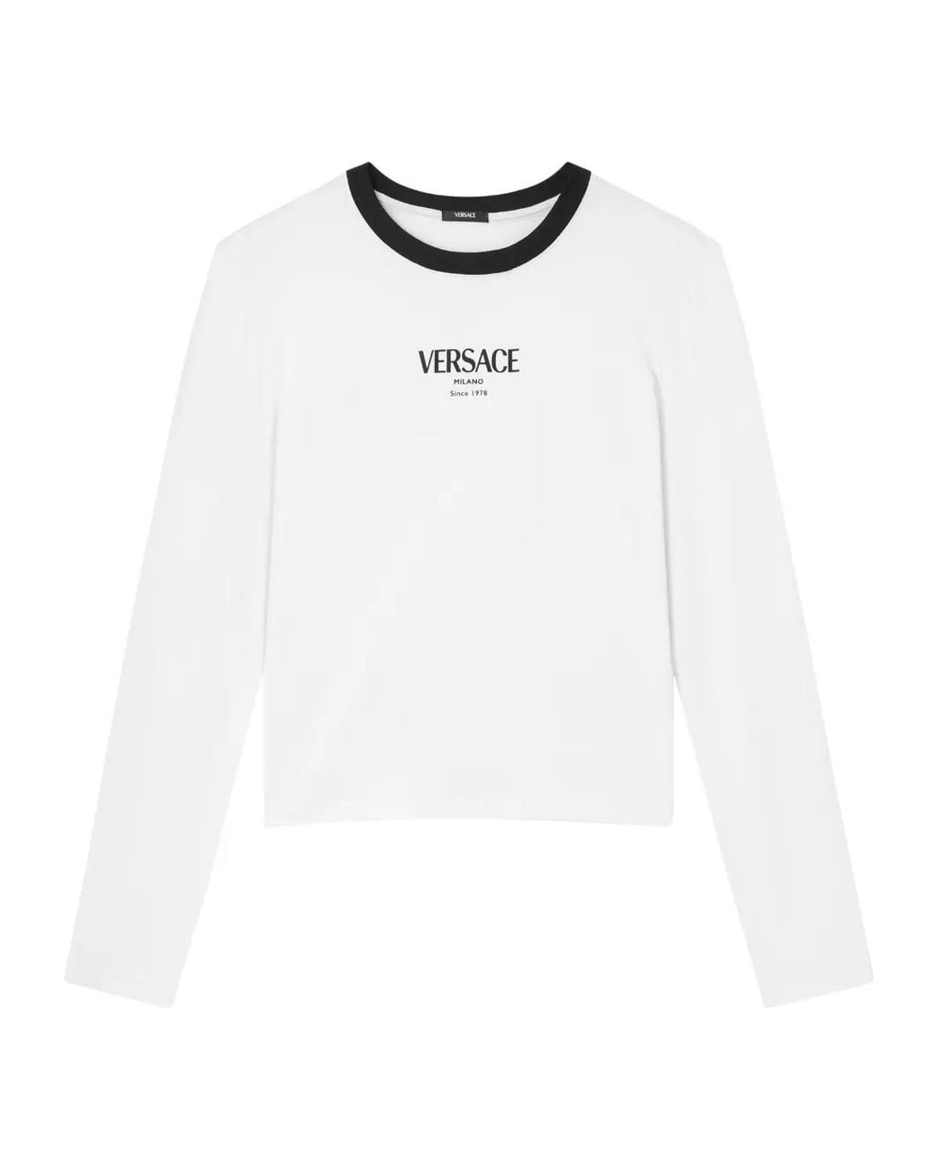 Versace White Stretch Viscose-Jersey T-Shirt