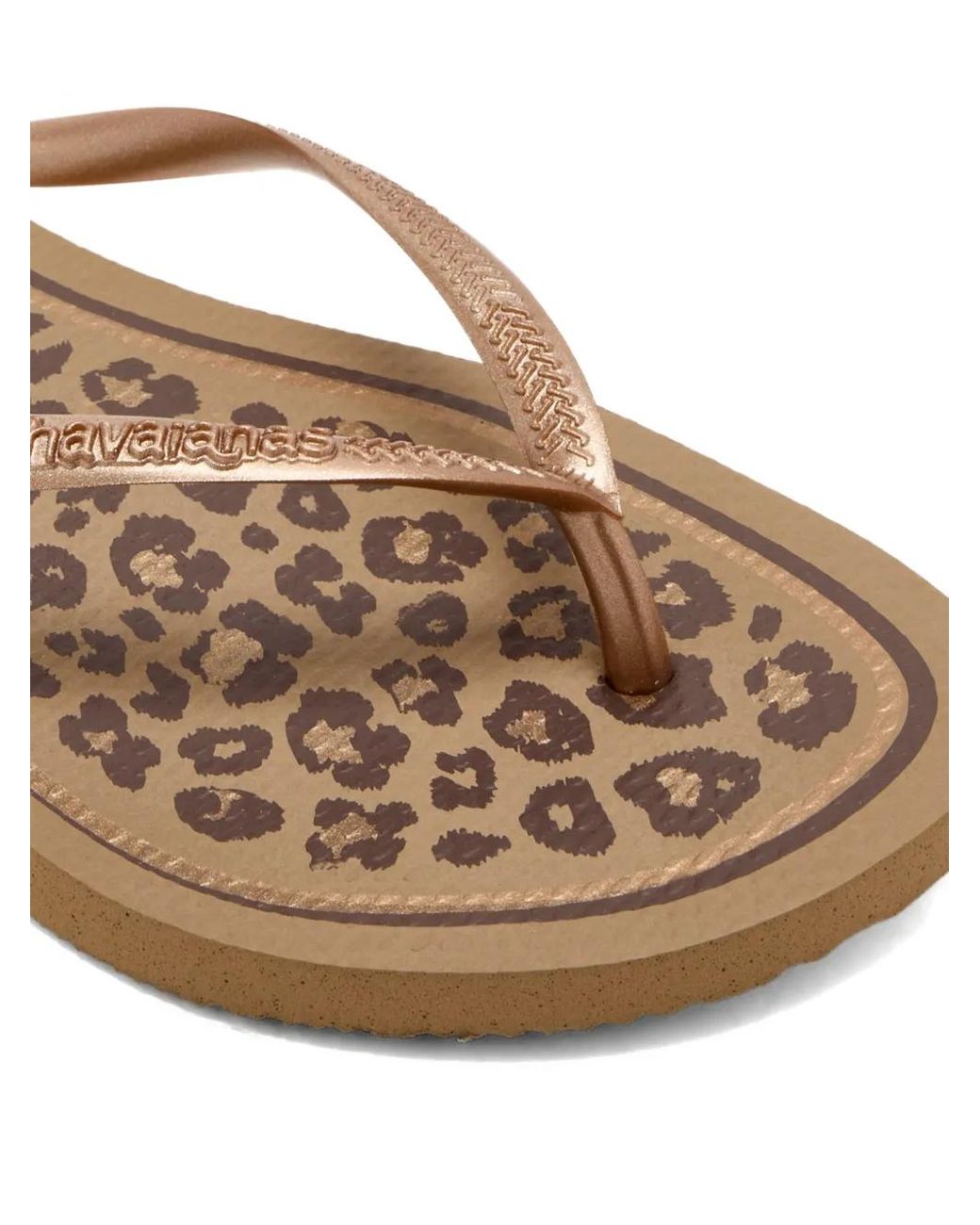 Havaianas Metallic Slim Leopard-Print Flip-Flops