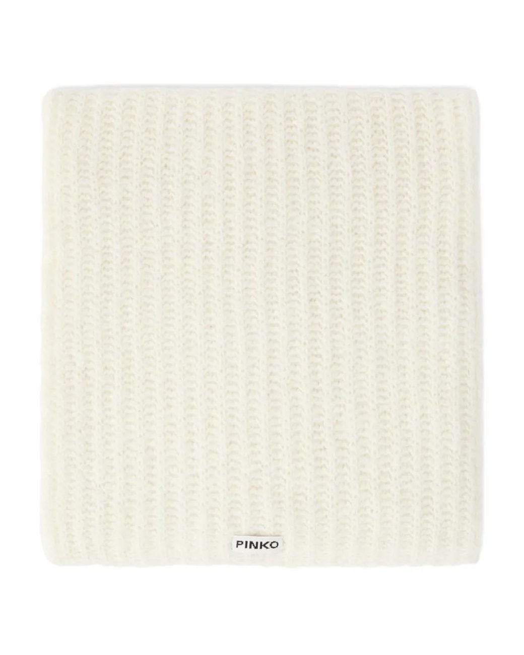 Pinko Natural Ribbed-Knit Scarf