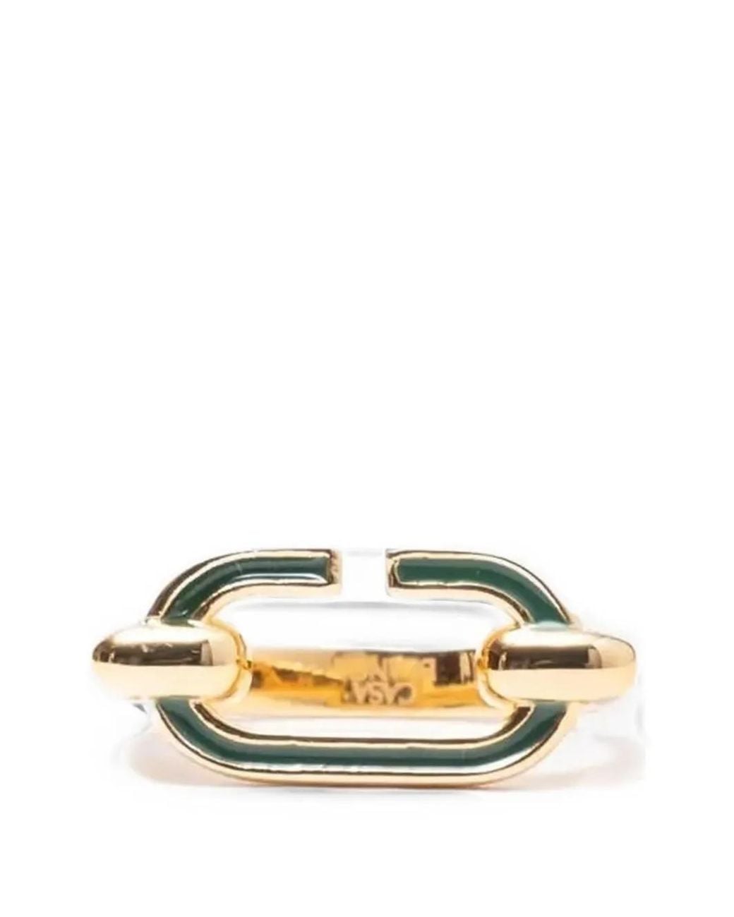 Casablanca Metallic Enamel C Link Ring
