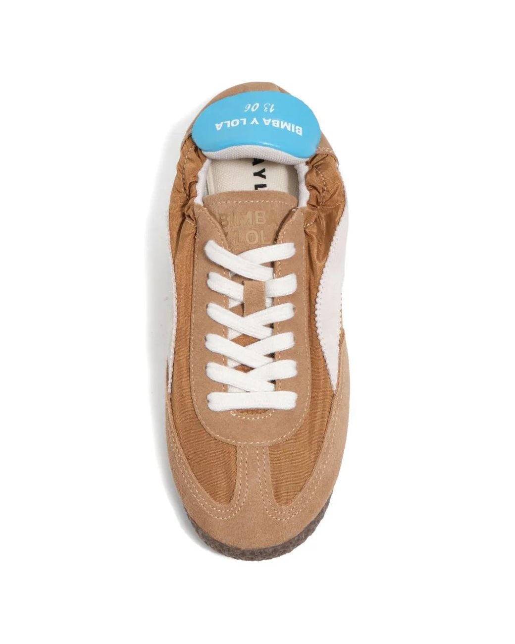 Bimba Y Lola White Honey Suede And Nylon 13 06 Sneakers
