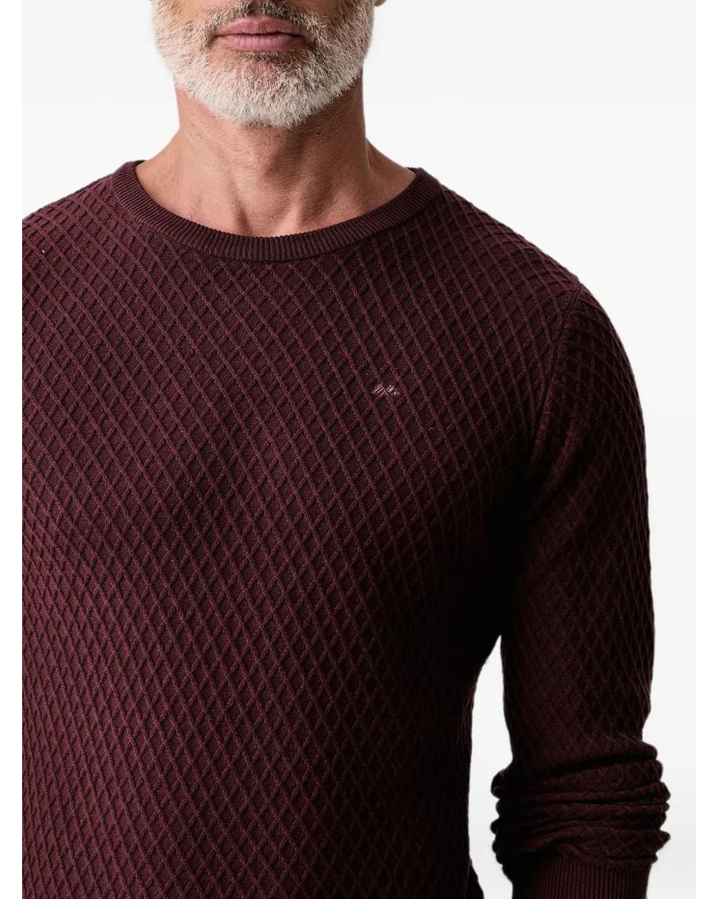 Lindbergh Textured-Knit Crew-Neck Sweater for men