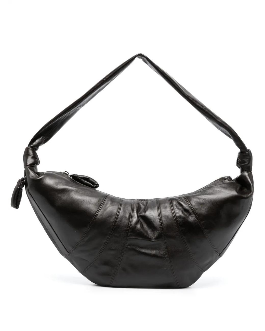 Lemaire Black Large Croissant Leather Shoulder Bag for men
