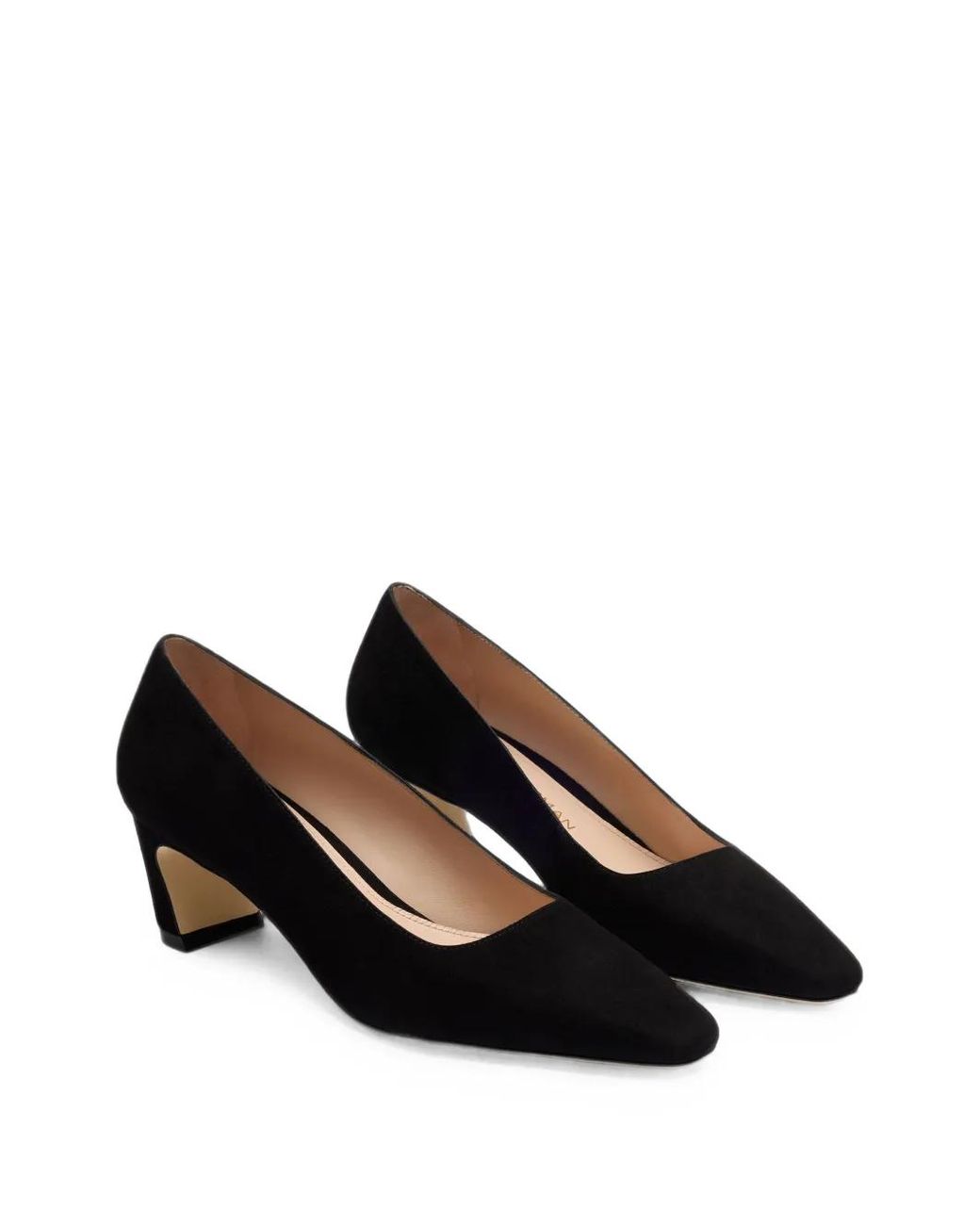 Stuart Weitzman Black Stassi Pointed-Toe Pumps