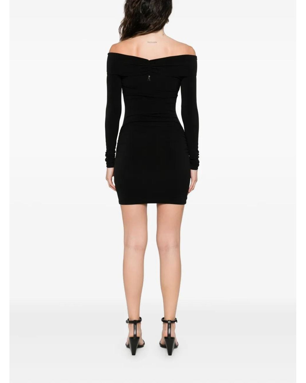 Patrizia Pepe Black Draped Mini Dress
