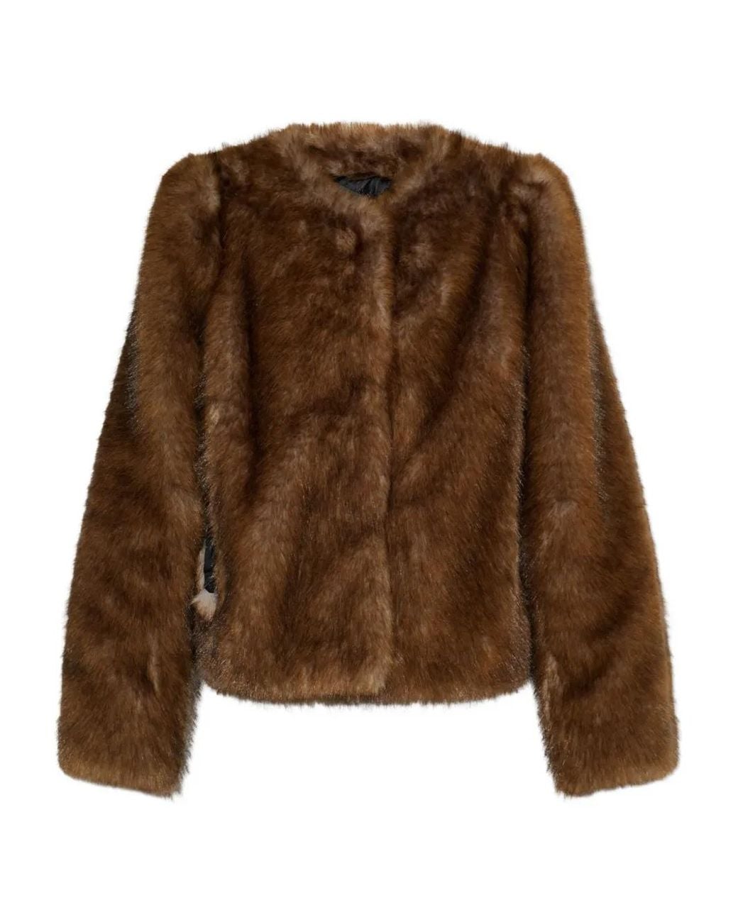 Stand Studio Brown Sadie Faux Fur Jacket