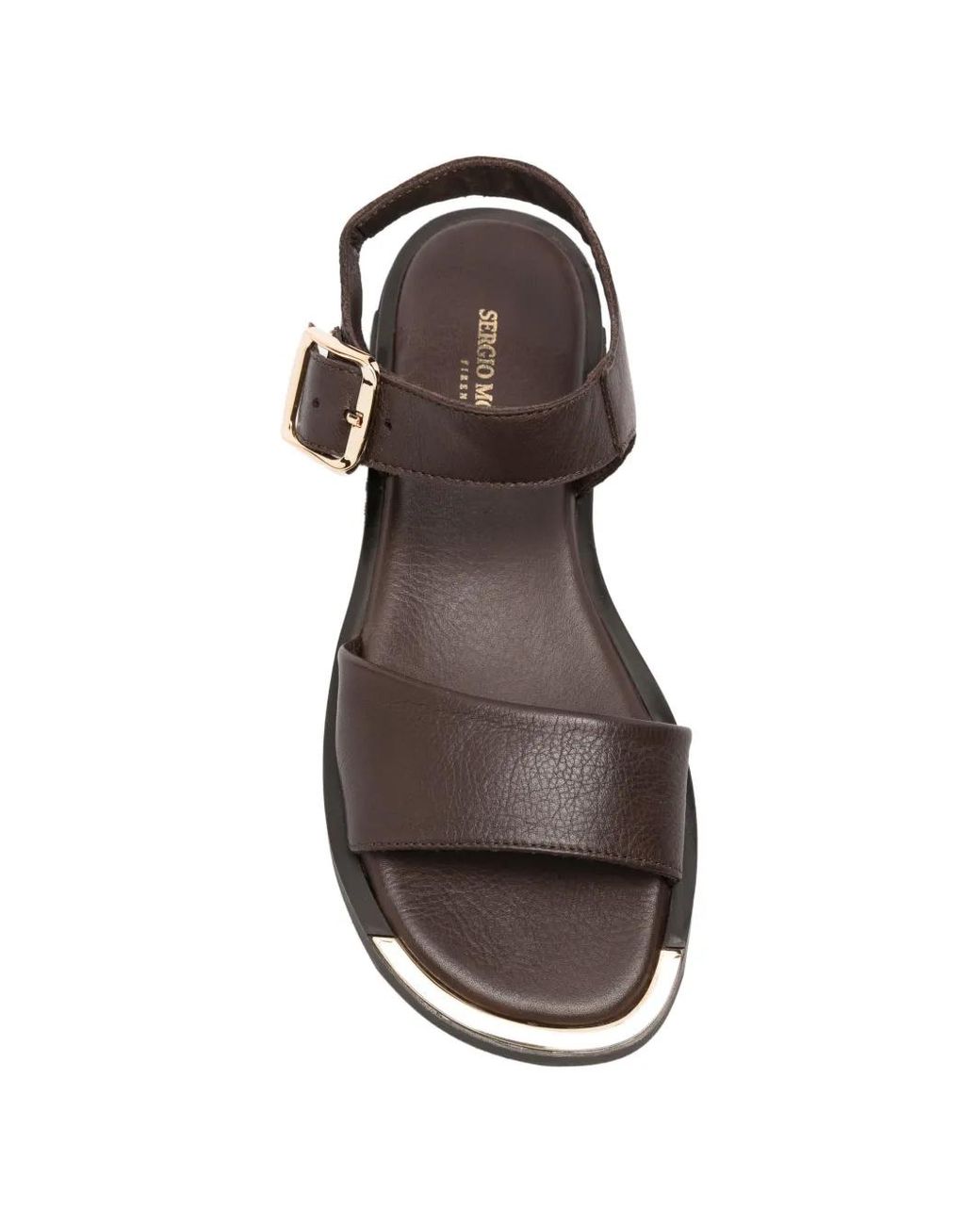 SERGIO MORETTI FIRENZE White Buckle-Fastening Leather Sandals