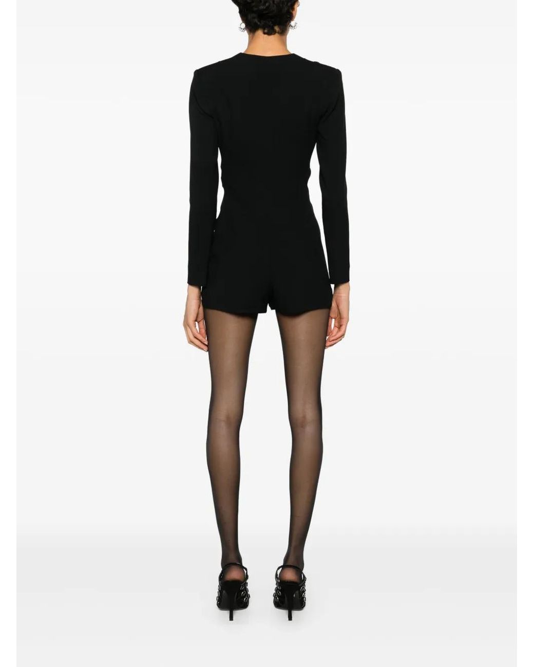 Saint Laurent シャーリング ロンパース Black