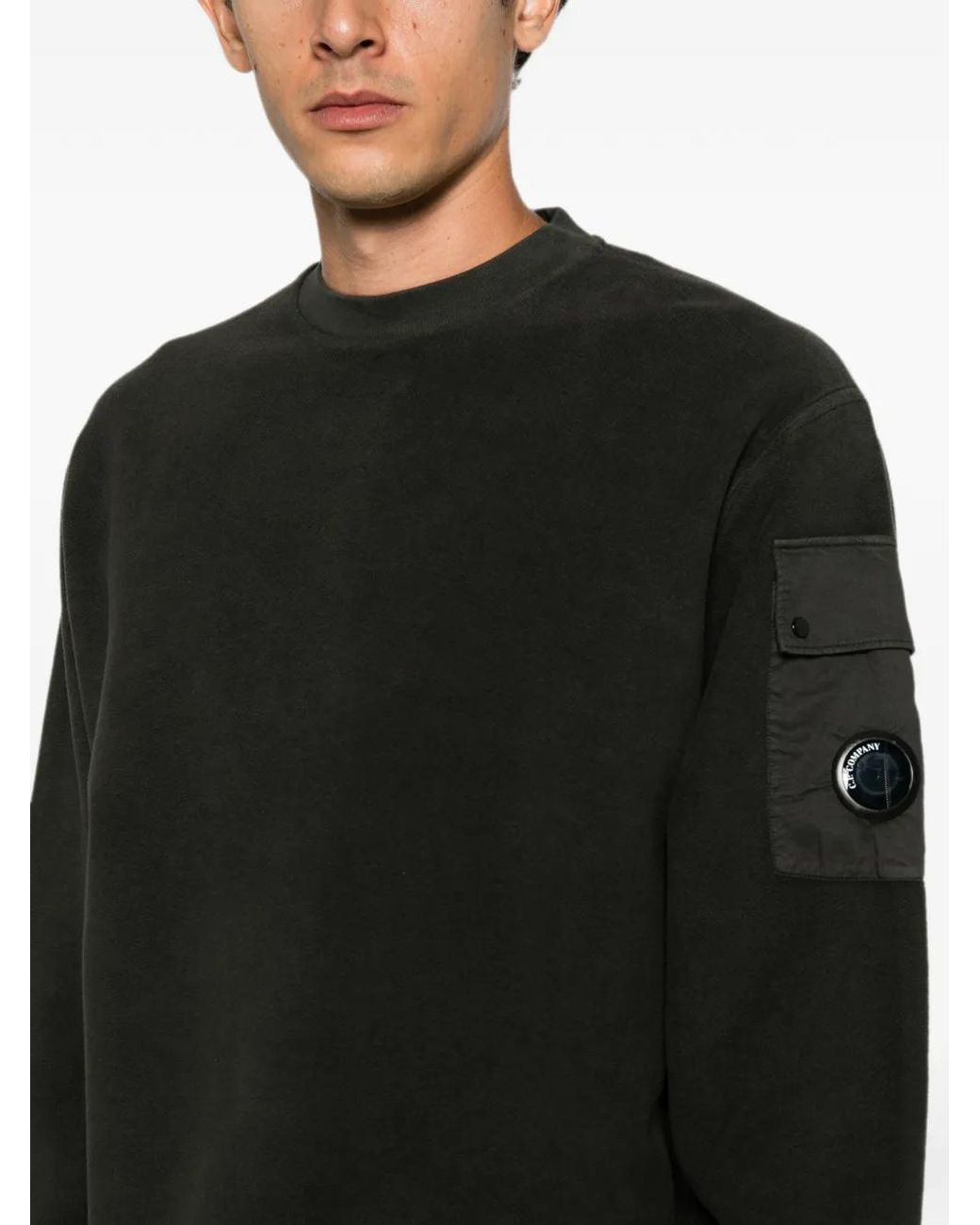 C P Company Black Lens-Detail Pocket Sweatshirt for men