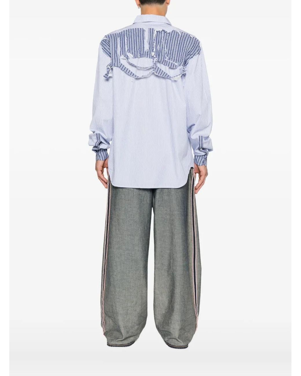 OTTOLINGER Blue Striped Patch-Pocket Shirt