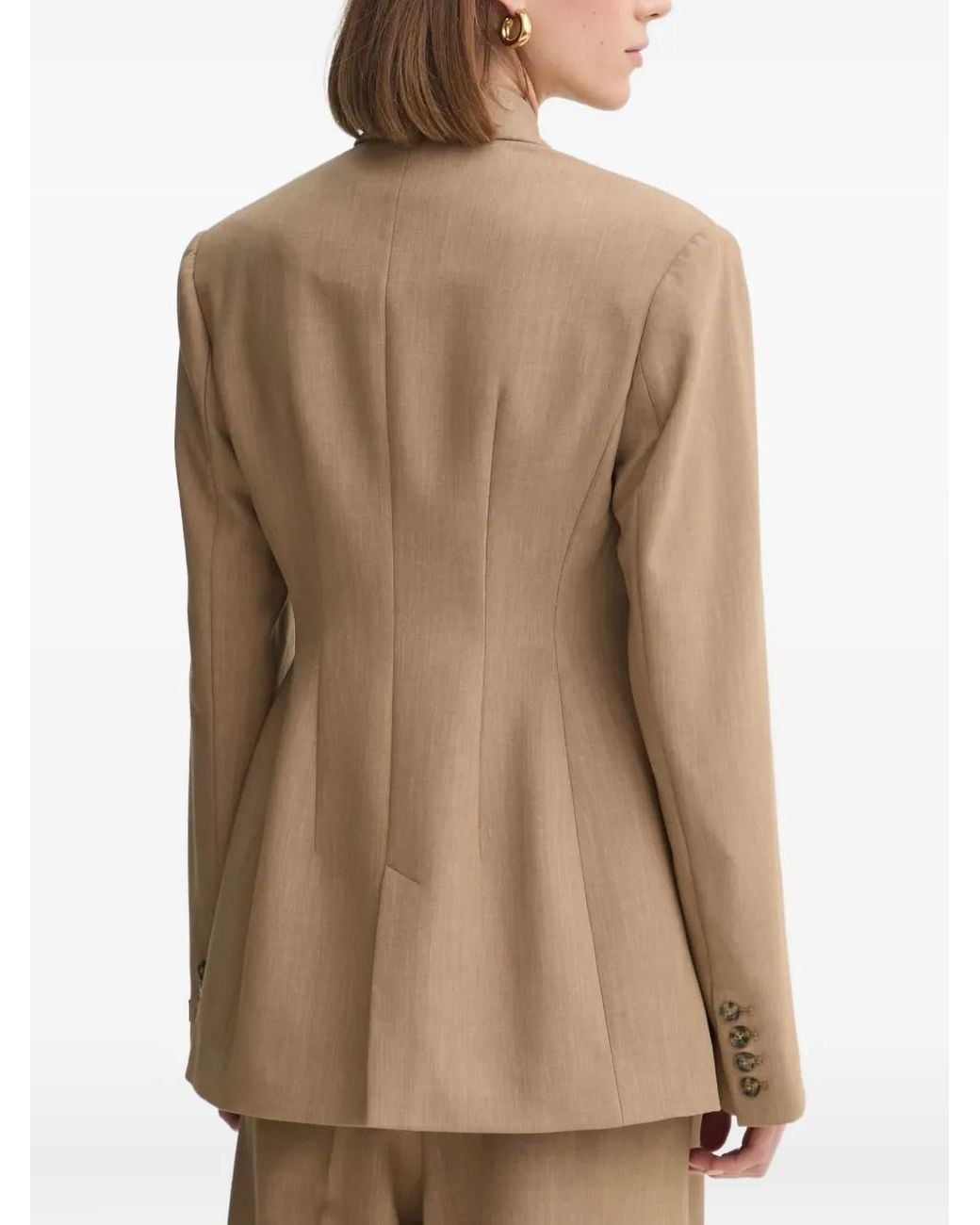 Herskind Natural Double-Breasted Buttoned Blazer