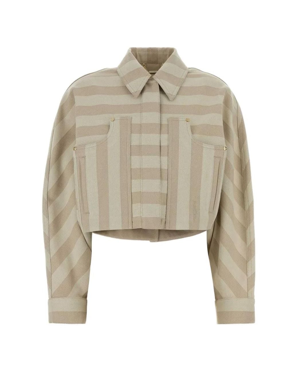 Fendi Natural Veste À Rayures