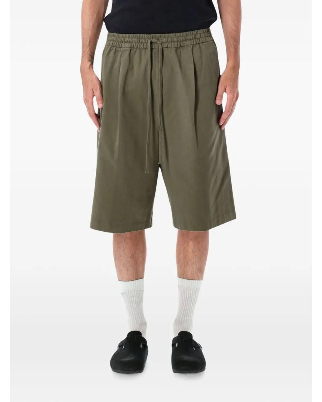 Fear Of God Green Cotton Twill Relaxed Drawstring Shorts for men