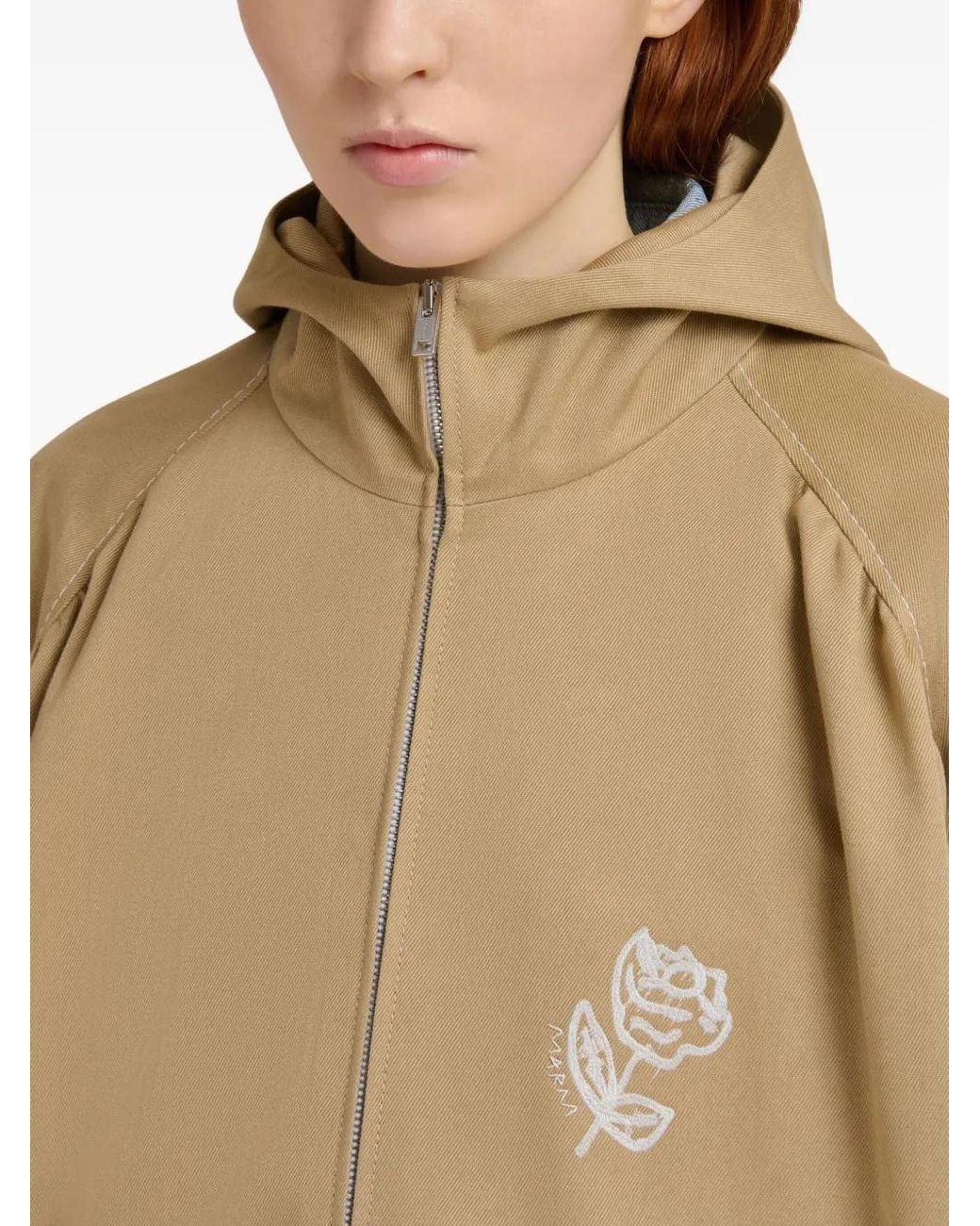 Marni Natural Hooded Zip-Up Jacket