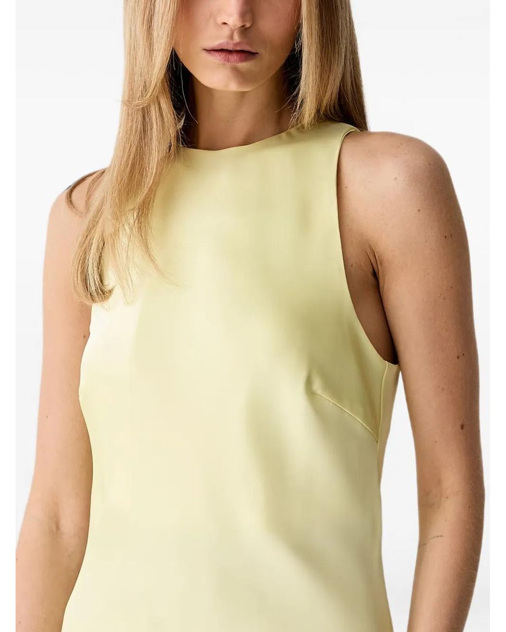 Gestuz Yellow Gzcerina Sleeveless Satin Maxi Dress