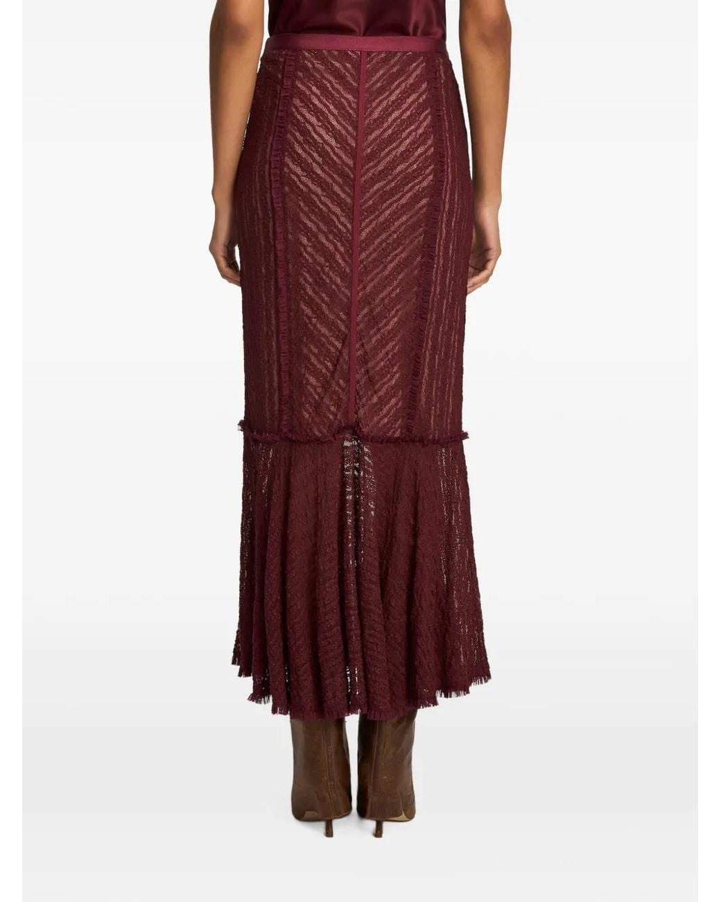 Cinq À Sept Purple Sabrina Maceio Lace Midi Skirt