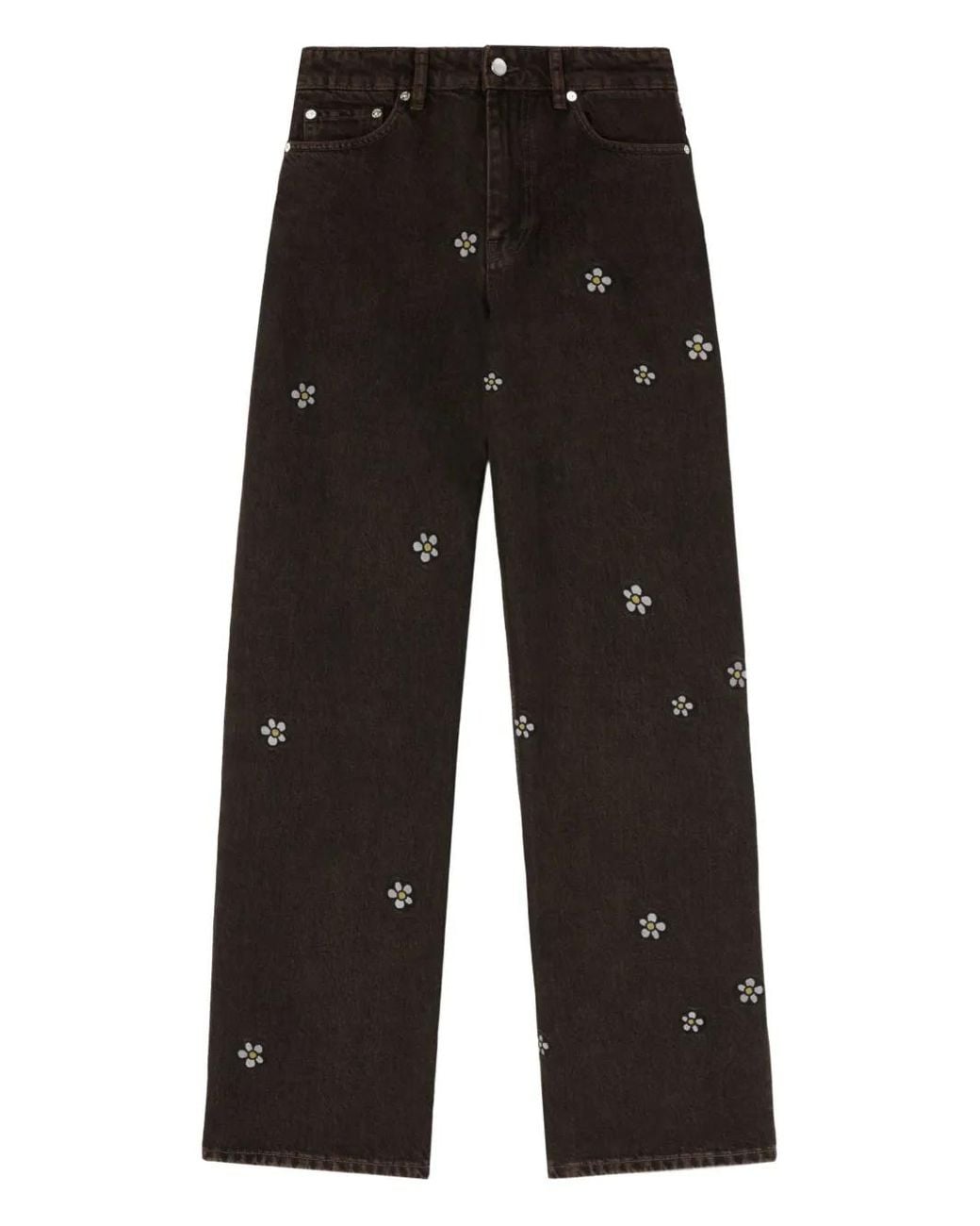 Ganni Black Izey Daisy Duck Jeans