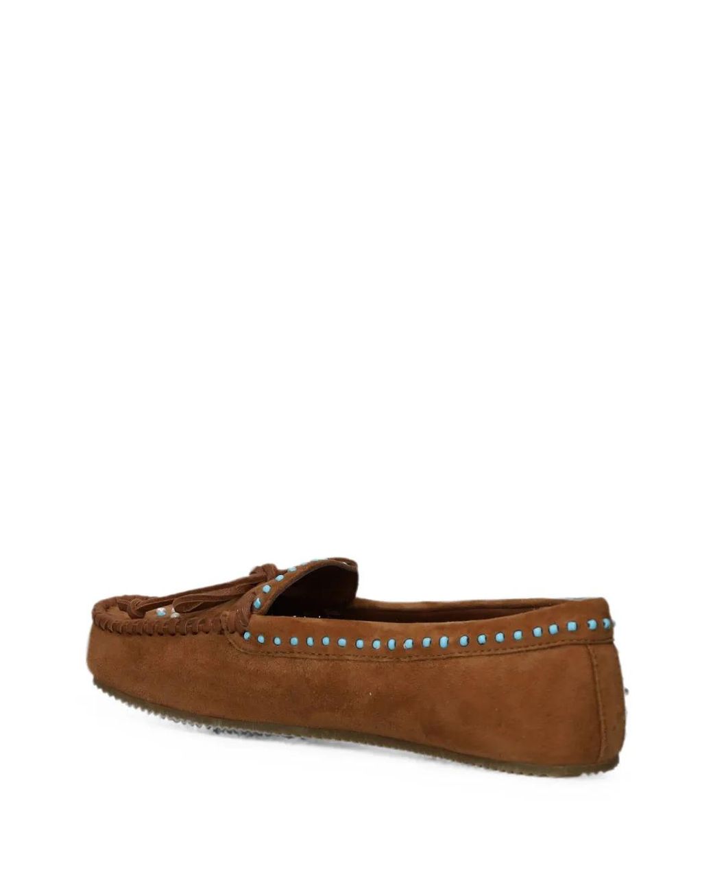 De Siena Shoes Brown Ase Bead-Embellished Suede Loafers