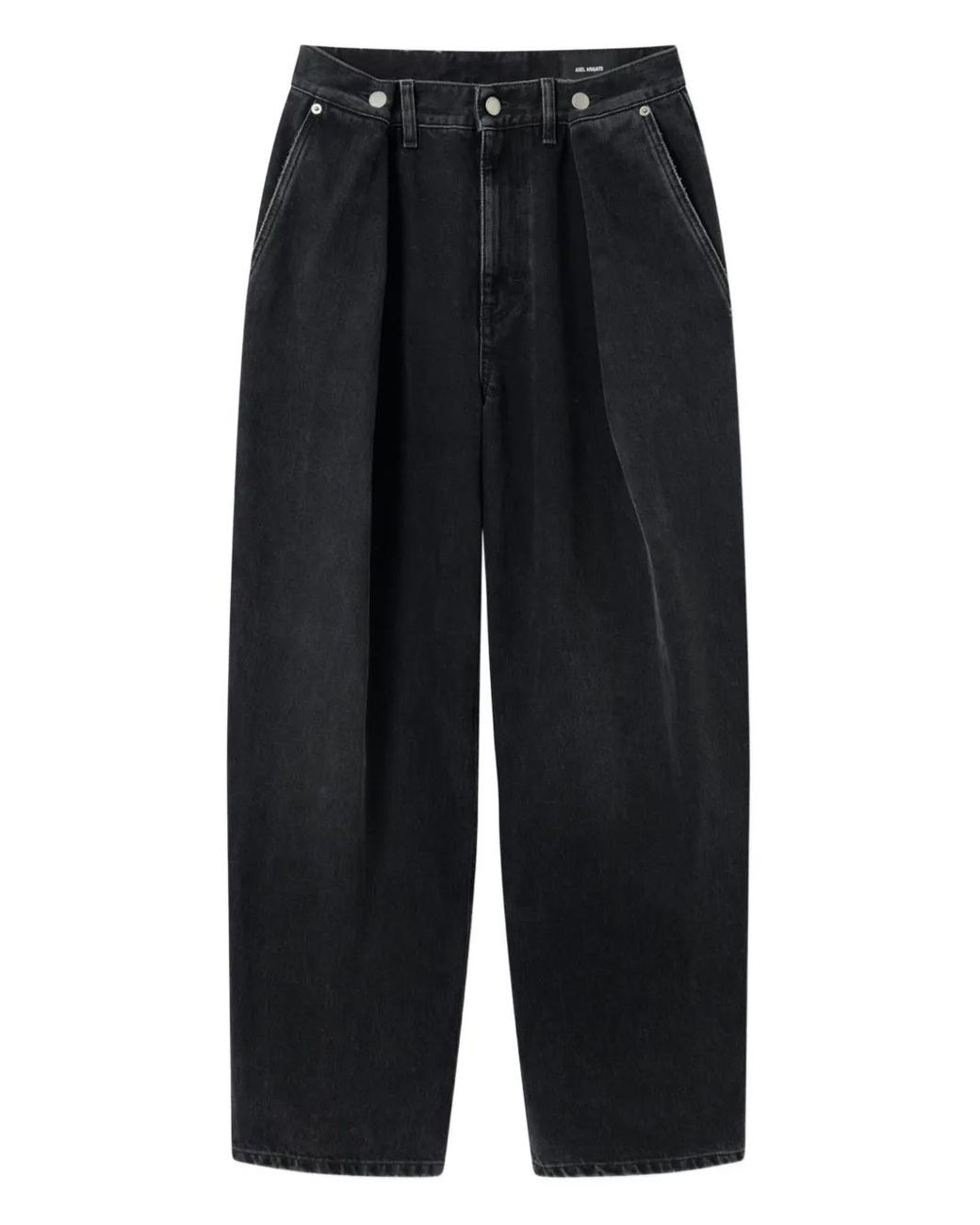 Axel Arigato Black Pleated-Pockets Wide-Leg Jeans