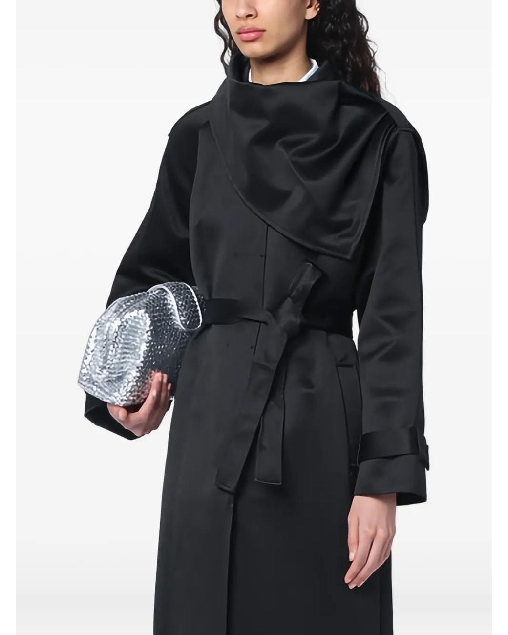 THE GARMENT Black Asymmetric Trench Coat