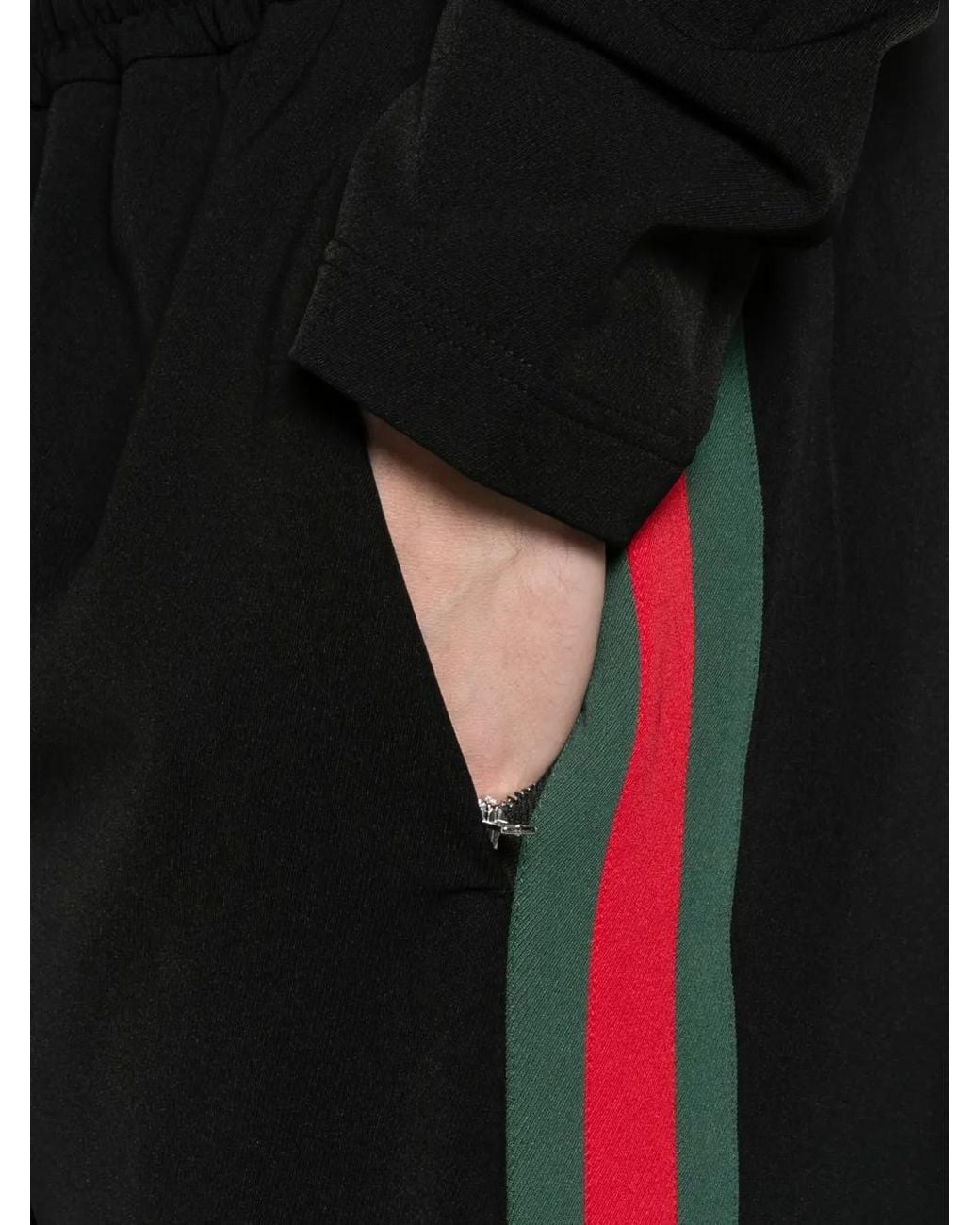 Gucci Black Stretch Nylon Sportswear Pants With Web for men