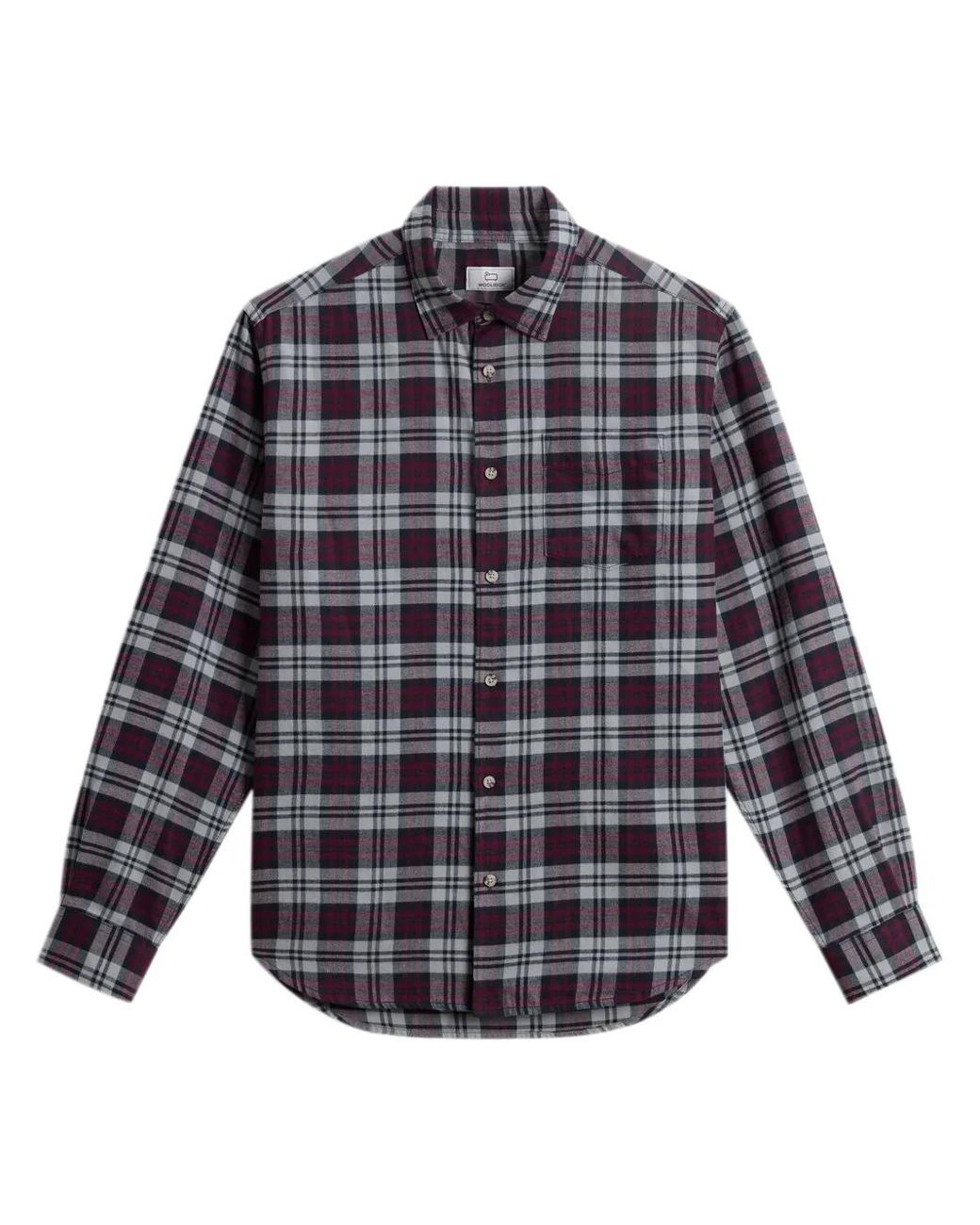 Woolrich Blue Lightweight Flannel Shirt for men