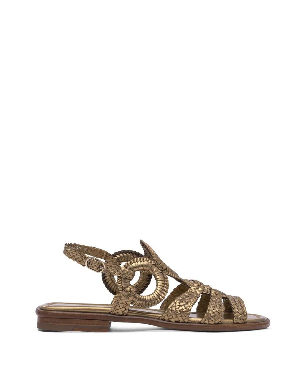 Pons Quintana Metallic Tina Woven Ring-Detail Sandals