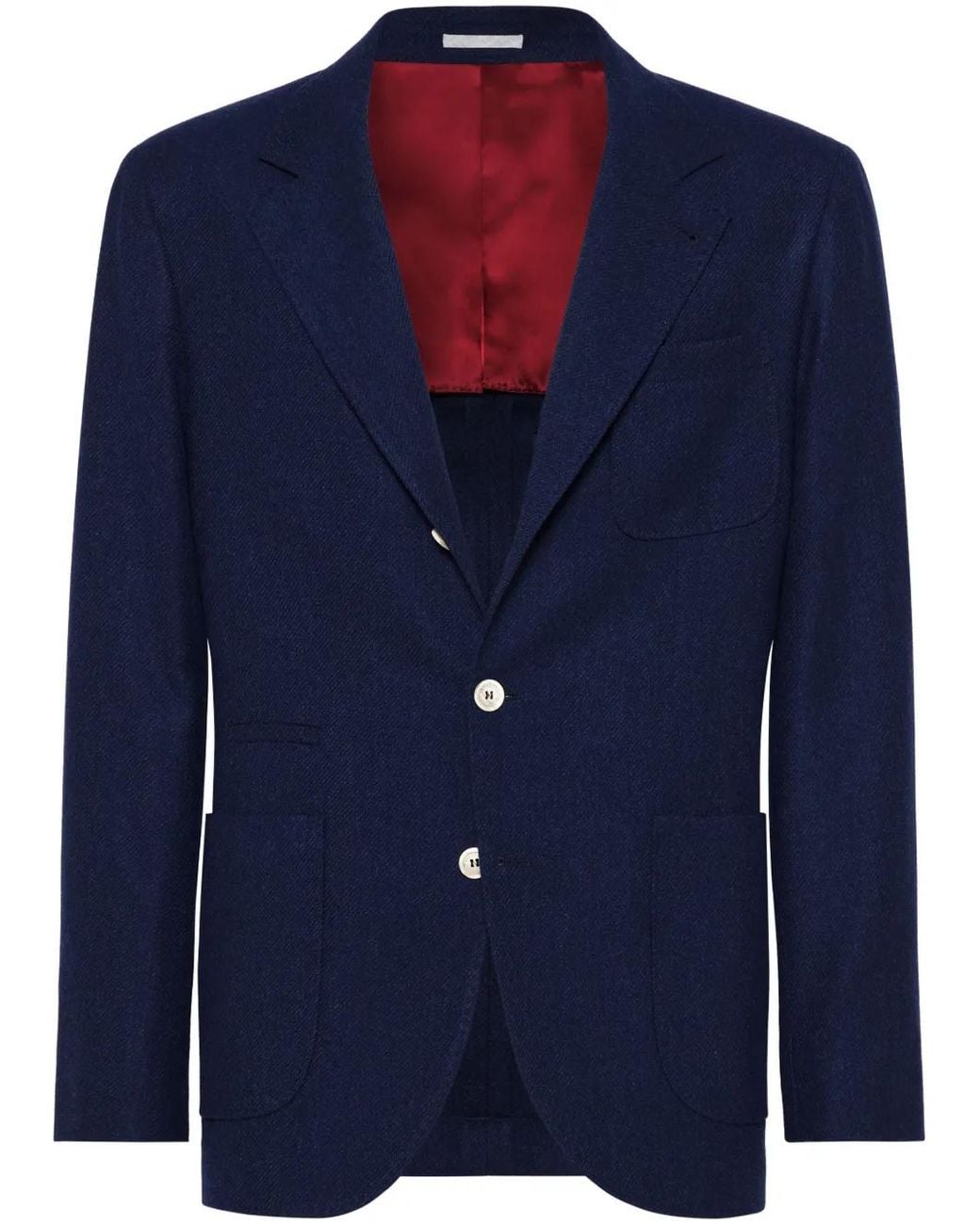 Brunello Cucinelli Blue Single-Breasted Blazer for men