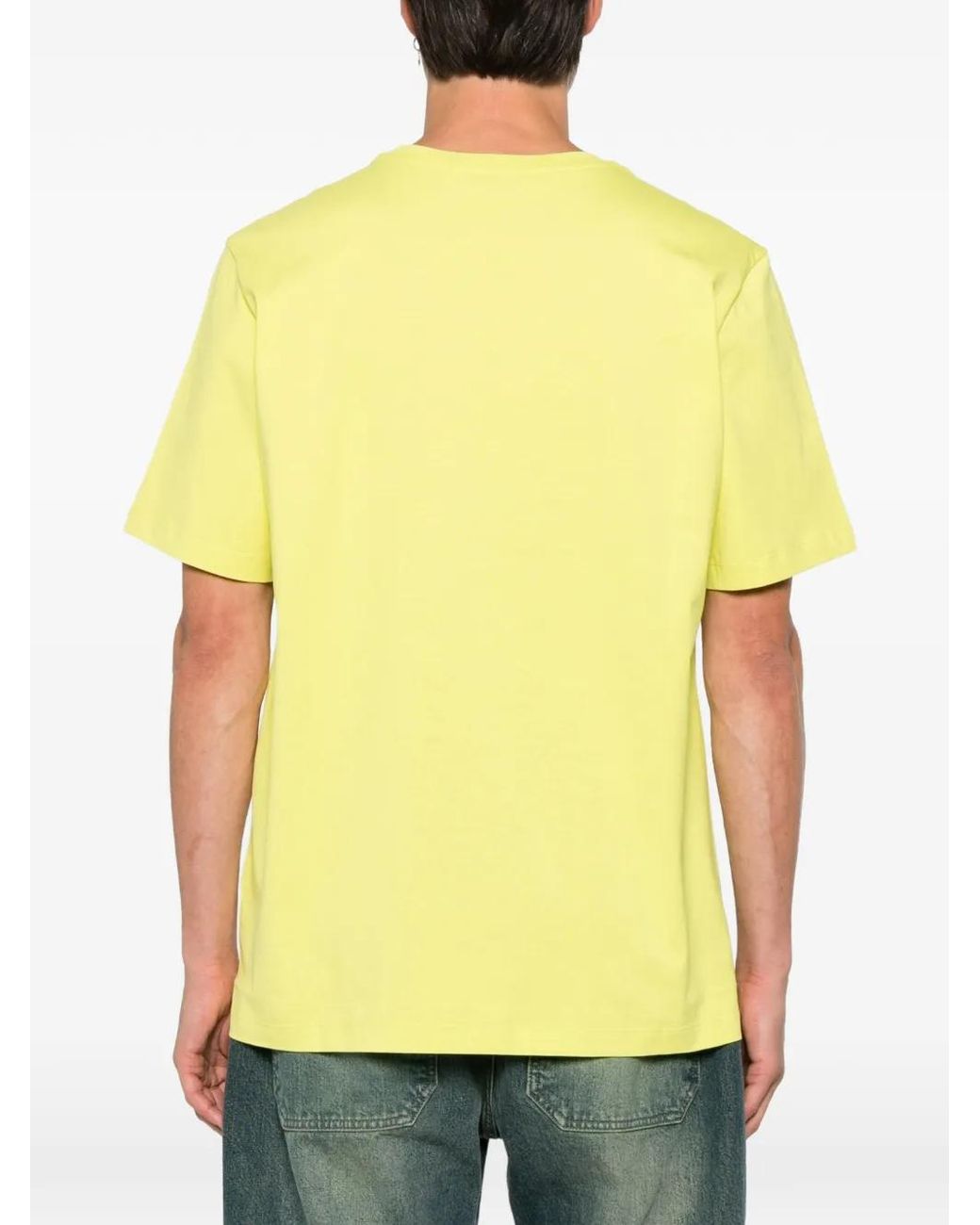 MSGM Yellow Logo-Print T-Shirt for men
