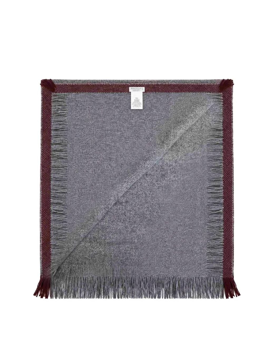 Brunello Cucinelli Fringed Contrast-Trim Scarf in Gray for Men | Lyst