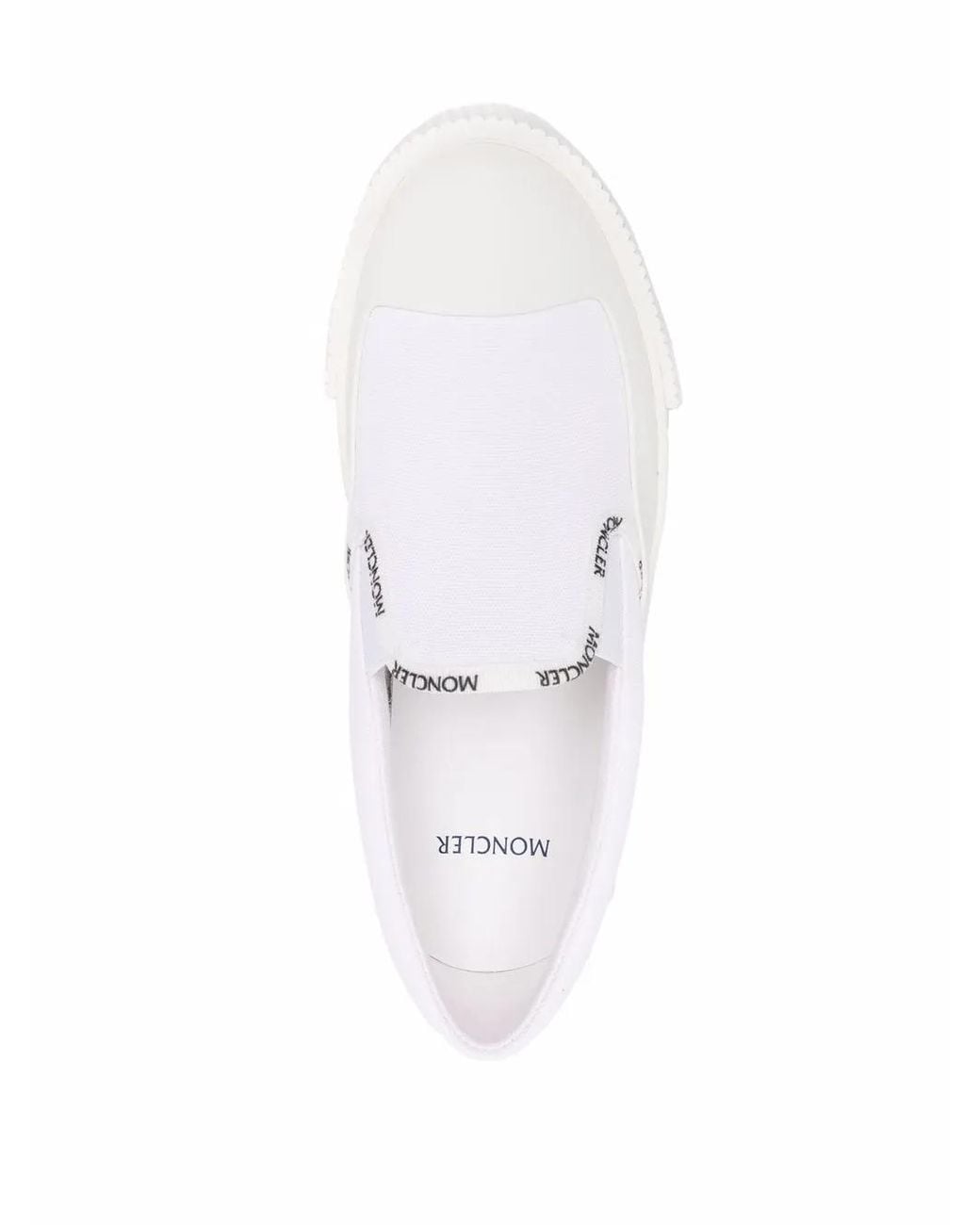 Moncler White Glissirie Logo Canvas Skate Shoes