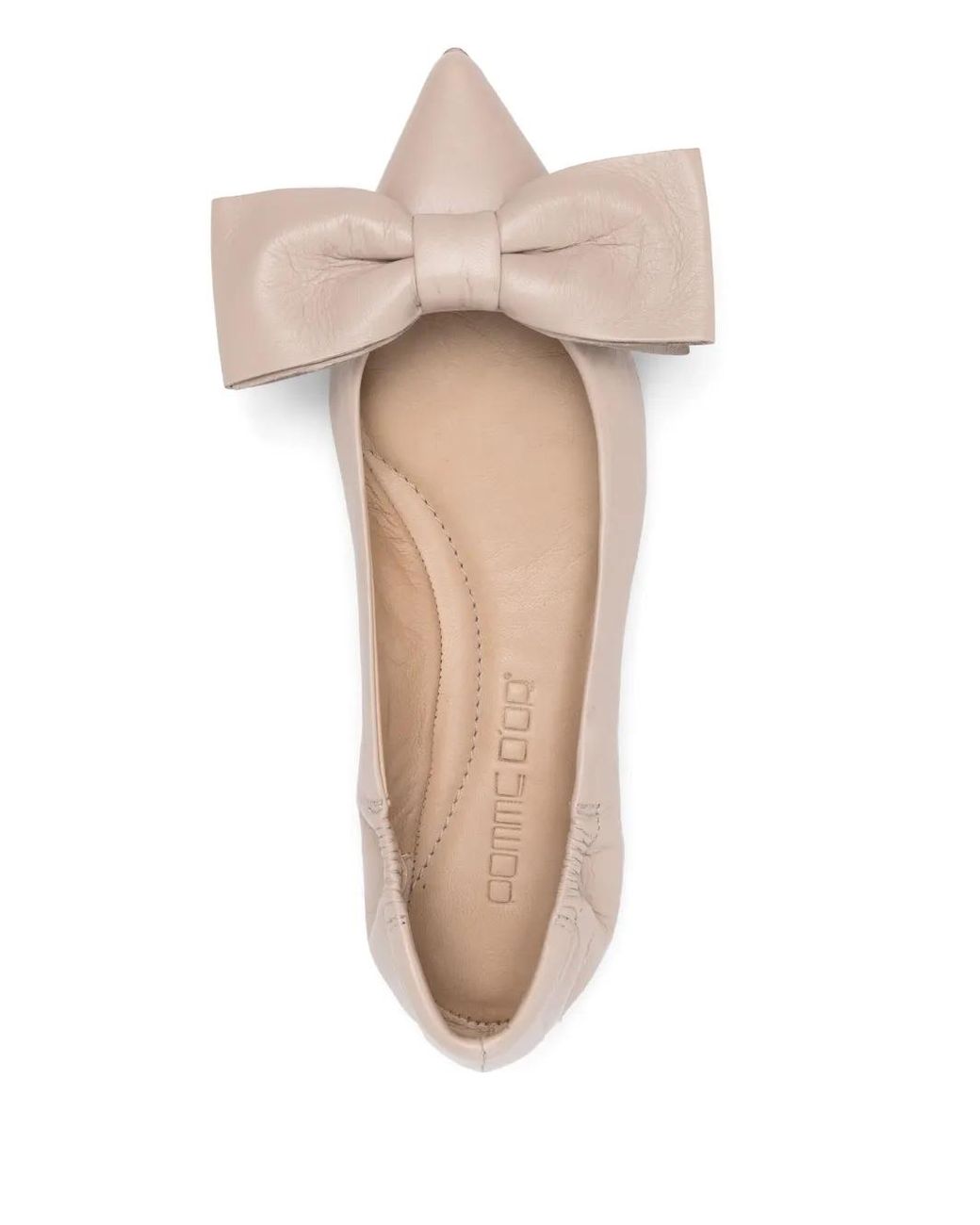 Pomme D ́Or Natural Bow-Detail Ballerina Flats
