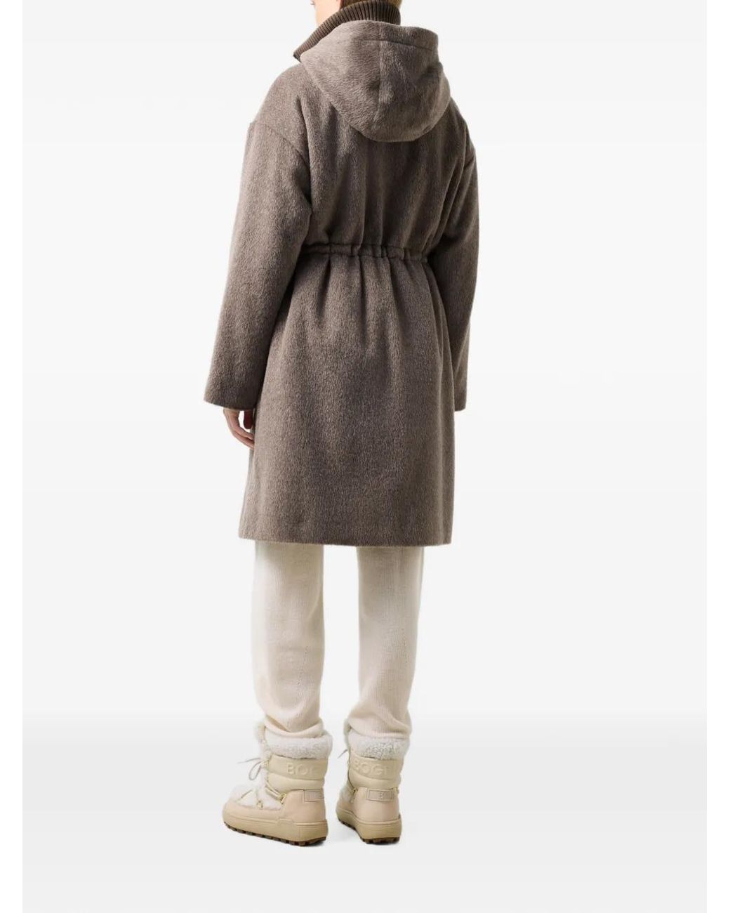 Bogner Brown Amory Hooded Drawstring Coat