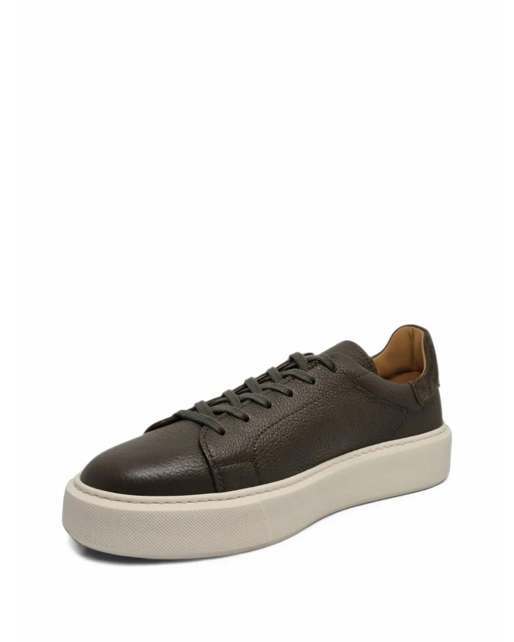 Henderson Green Leone Pebbled Leather Sneakers for men