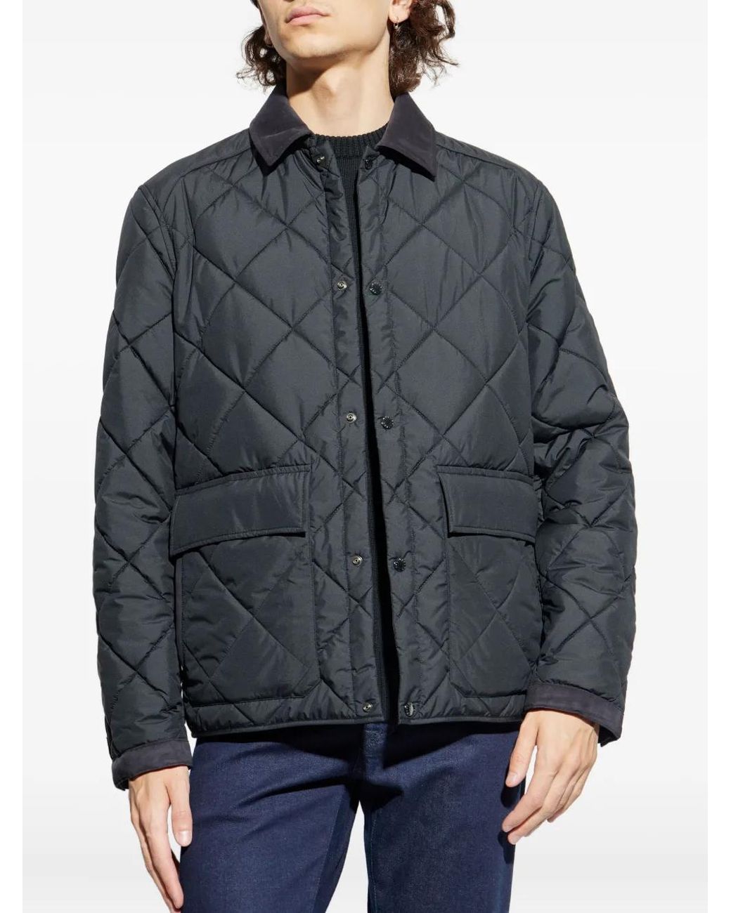 Paul & Shark Gray Diamond-Quilted Jacket for men