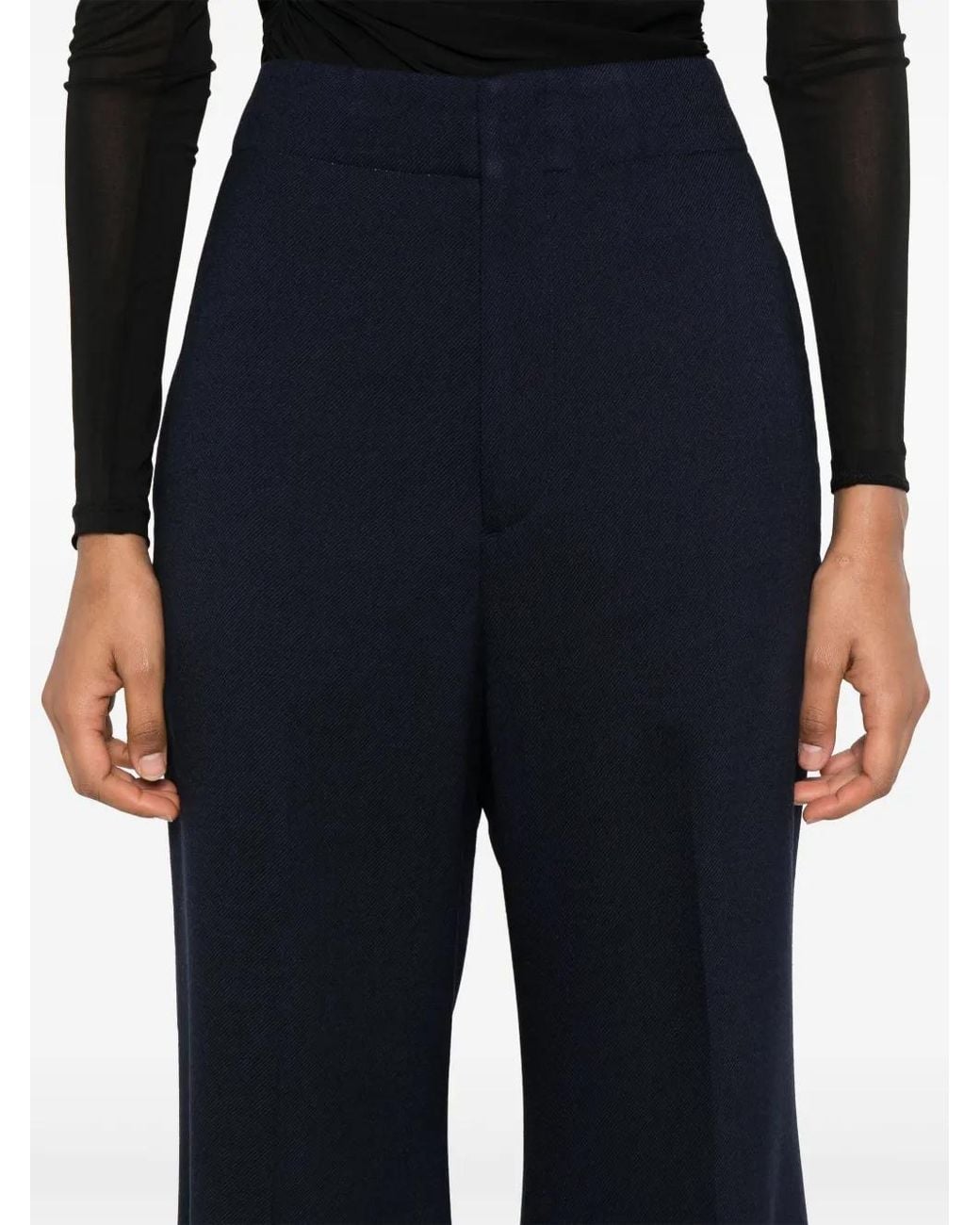 Victoria Beckham Blue Wide-Leg Trousers