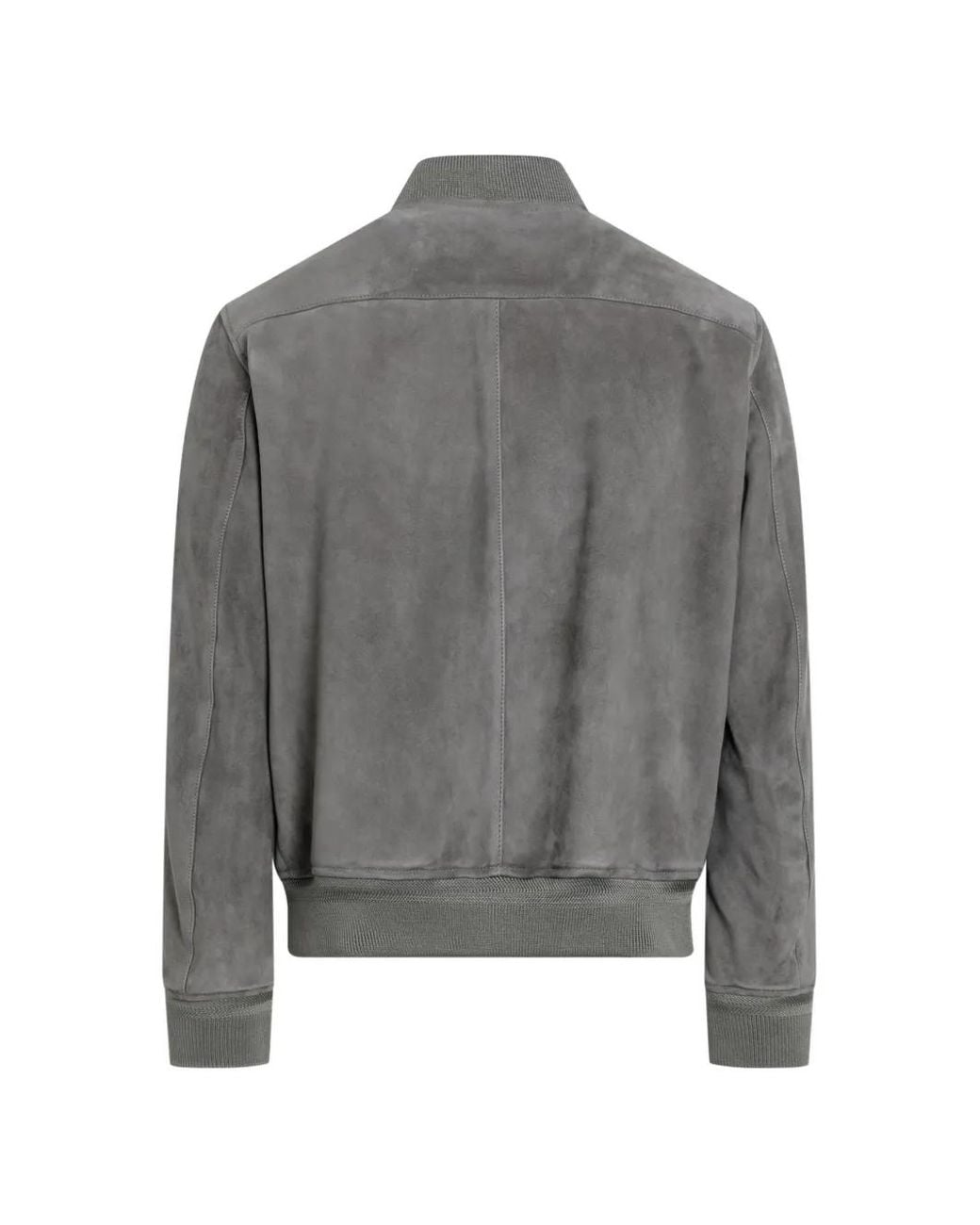 Tom Ford Gray Suede Bomber Jacket for men