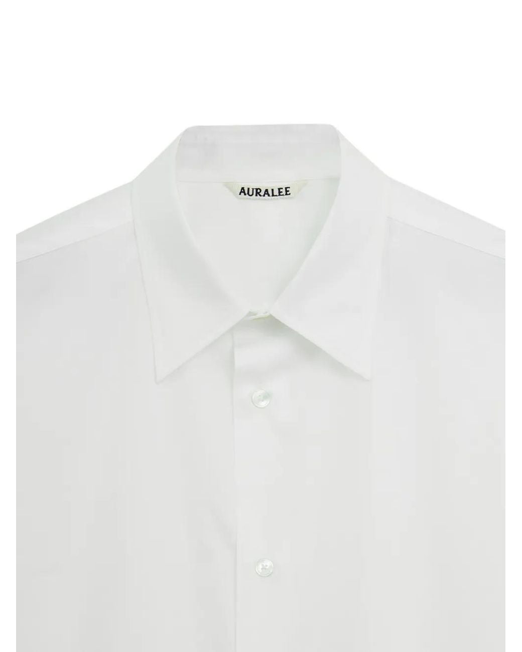 Auralee White Buttoned Long-Sleeve Shirt for men