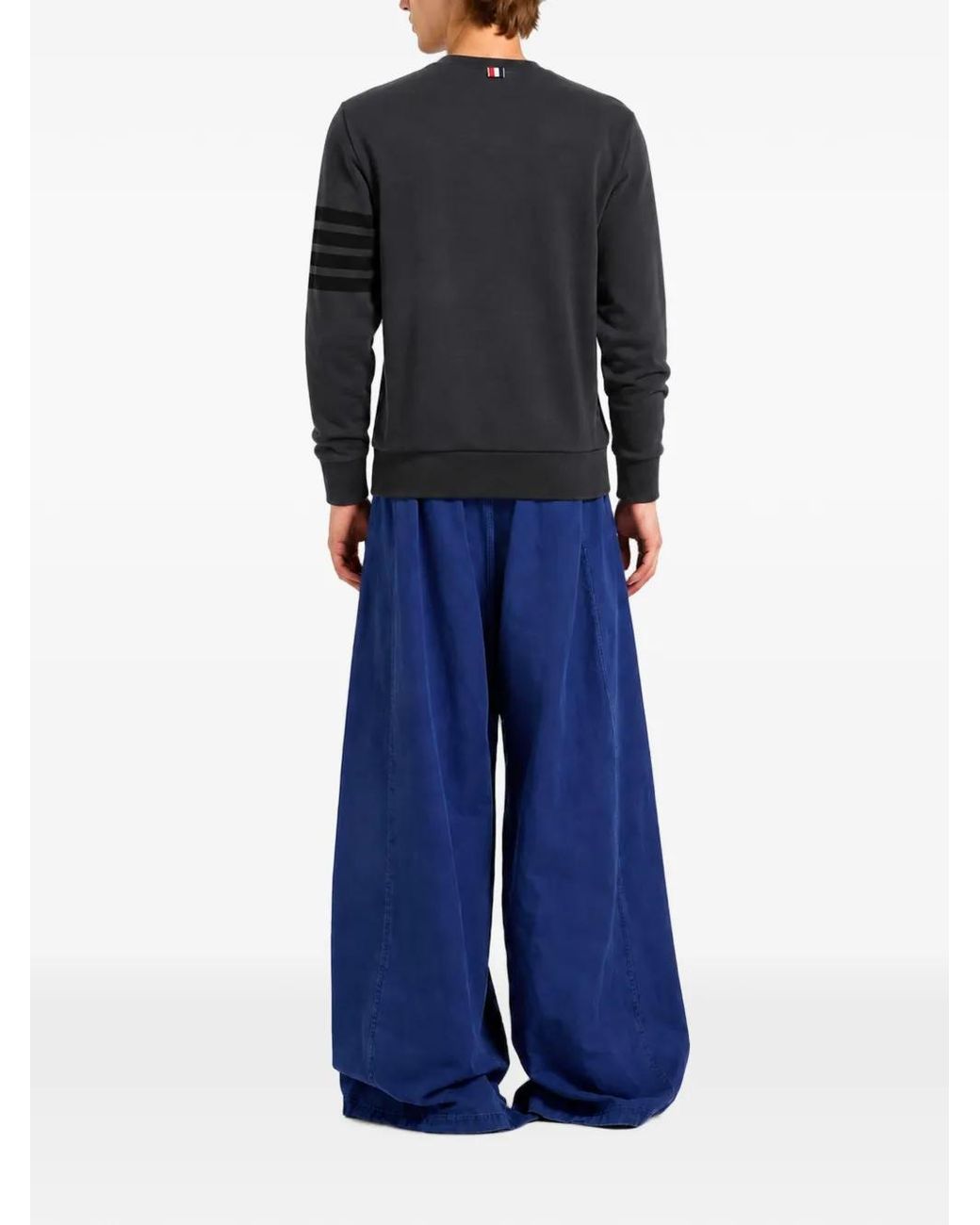 Thom Browne Black 4-Bar Loopback Cotton Sweatshirt for men