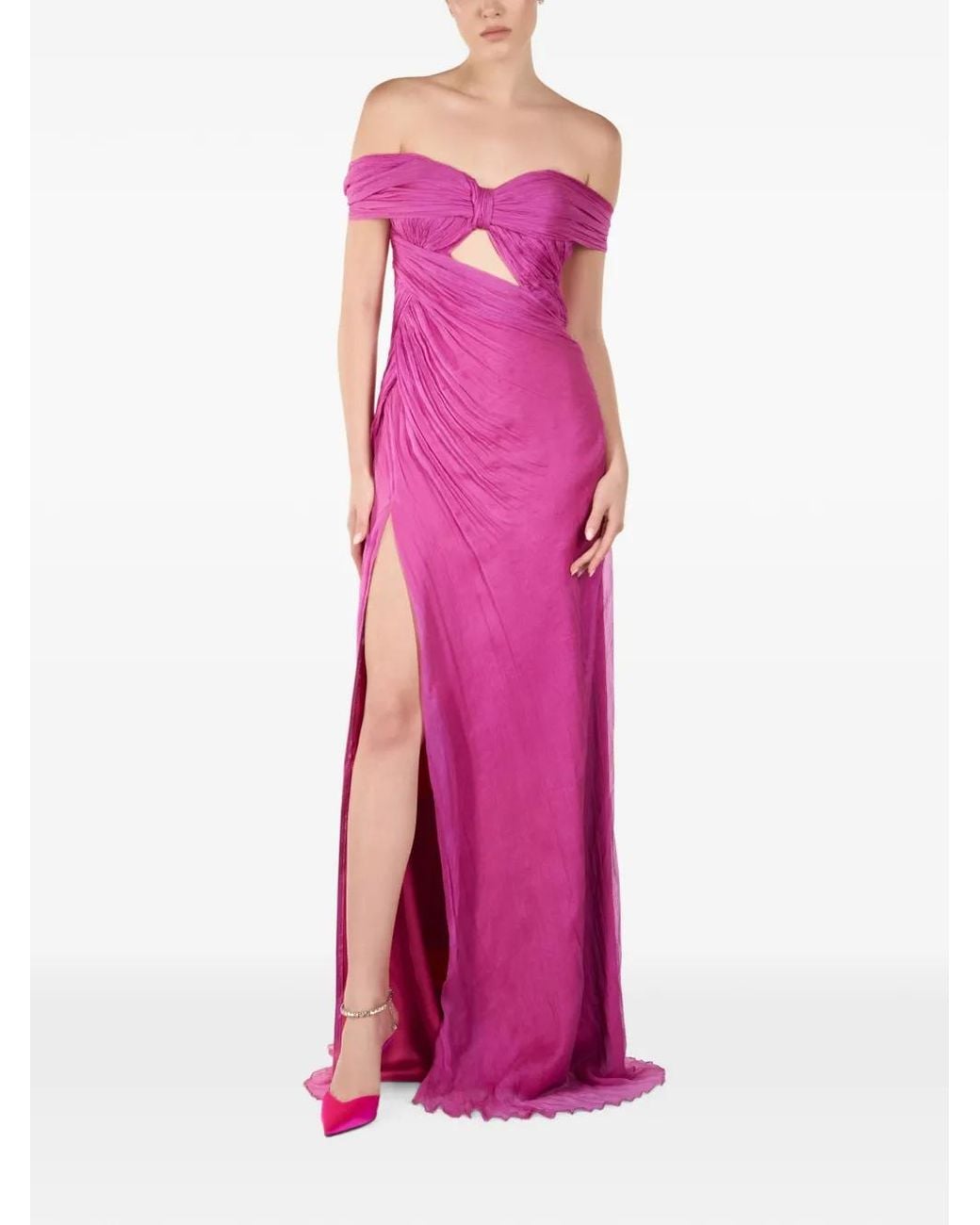 ANDREEA VENECIUC Pink Muse Off-Shoulder Gown