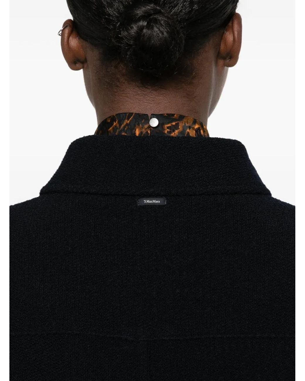 Max Mara Black Button-Up Wool Jacket