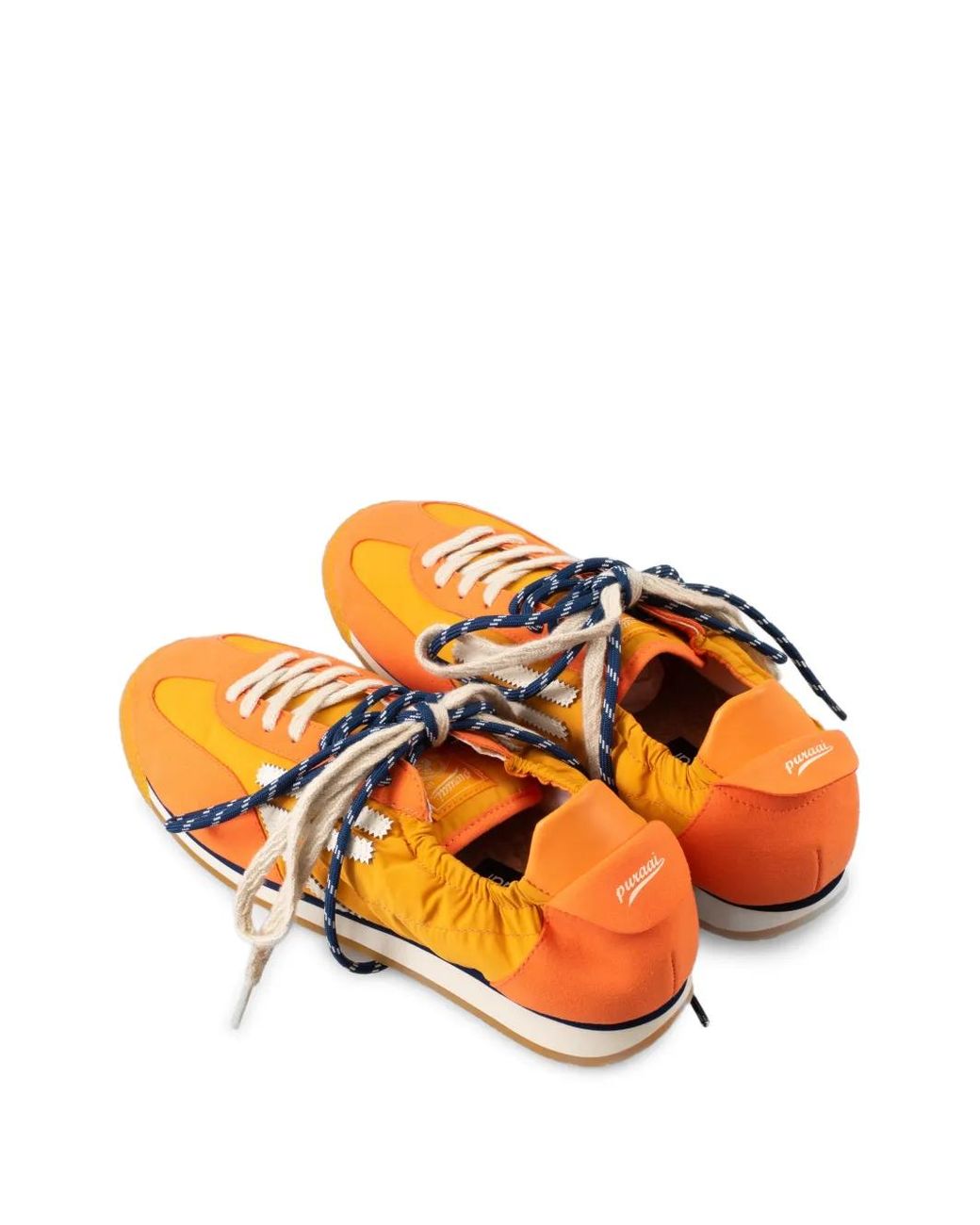 PURAAI Orange Lace-Up Fastening Sneakers for men
