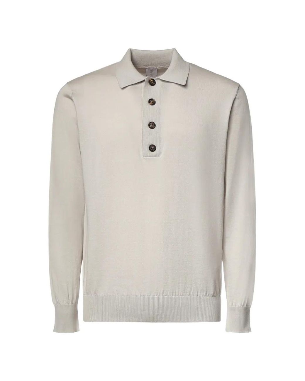 Eleventy White Button-Fastening Knitted Sweater for men