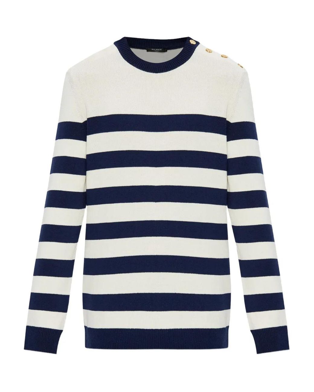 メンズ Balmain ストライプ セーター ブルー | Lyst