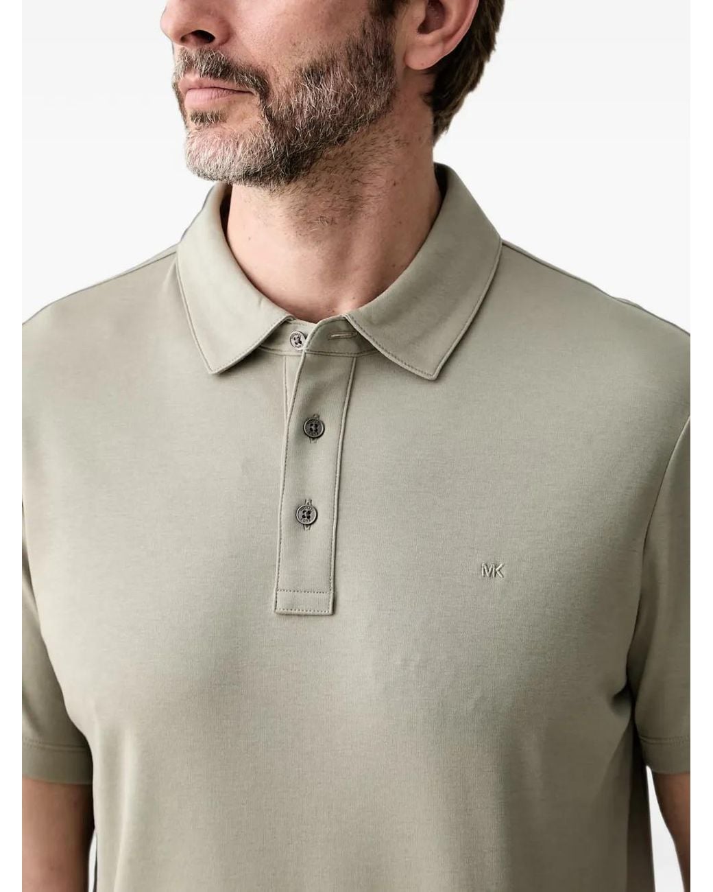 Michael Kors Green Embroidered-Logo Polo Shirt for men